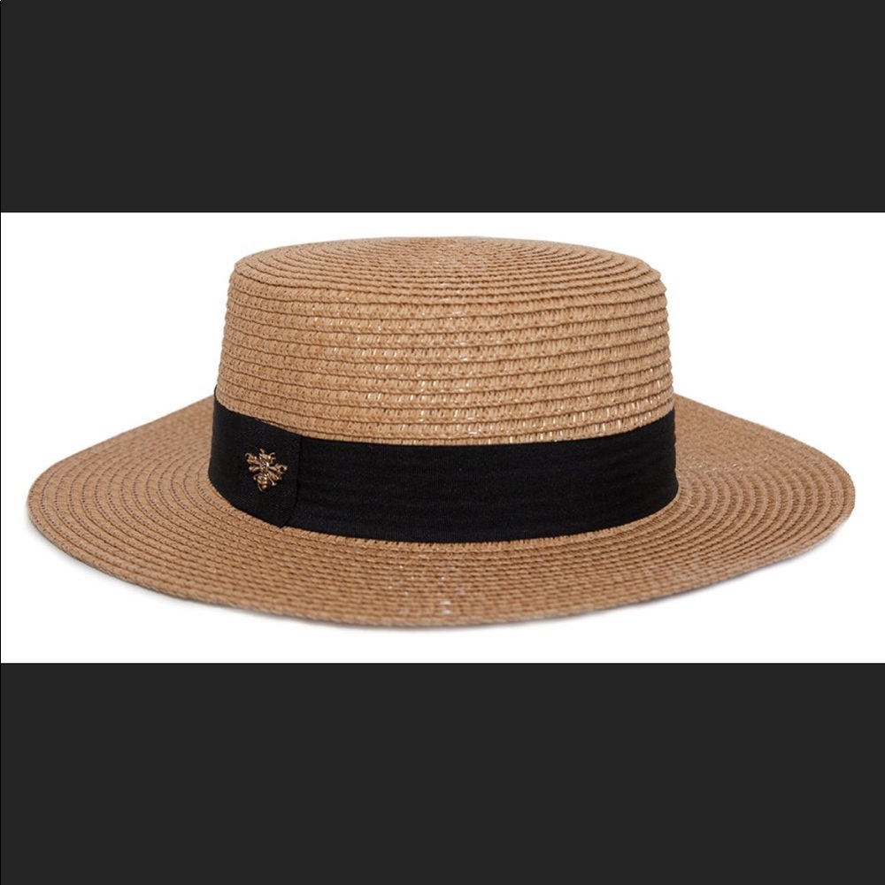 Embellished Bee straw hat